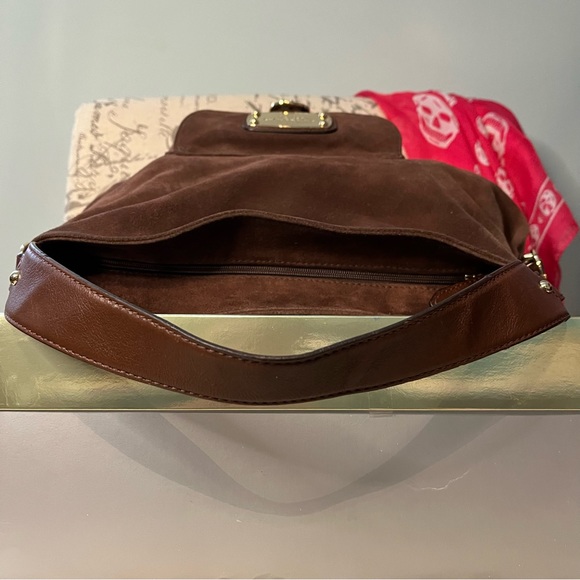 EUC Michael Kors Brown Suede Hudson Downtown Hobo Bag - Picture 5 of 11